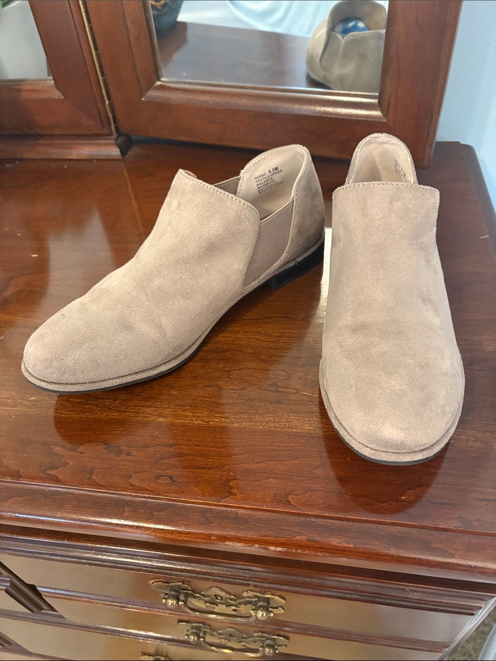Kelly& Katie Suede Slip-On Dress Shoe in Light Taupe